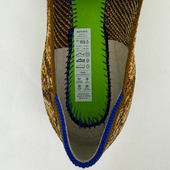 Rothy's The Loafer Fabric Knit Slip-On Flats Shoes in Bronze Metallic Python 9.5 - Picture 11 of 13